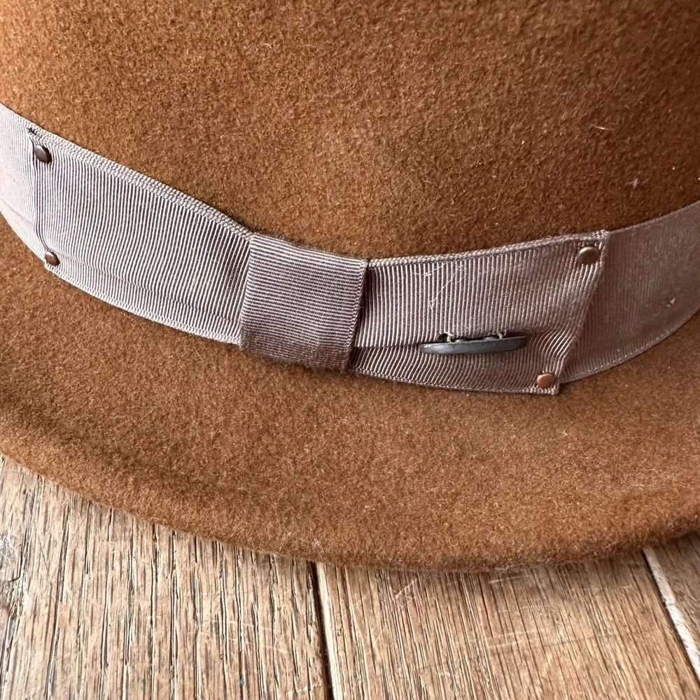 Bailey of Hollywood Darron Pork Pie Hat Mens Small Lite‎ Felt Wool Brown Retro
